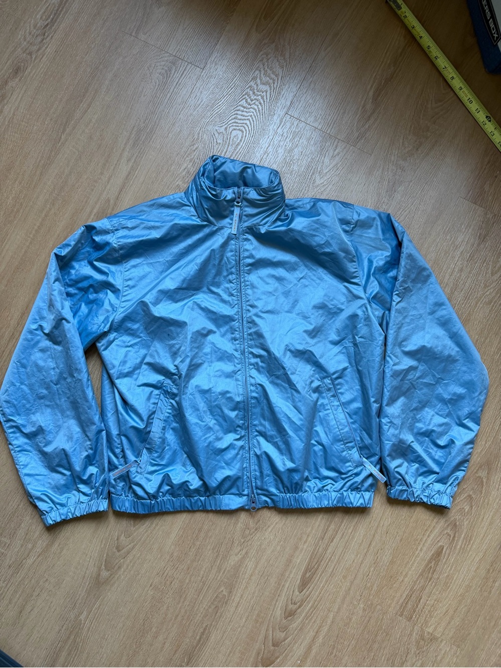 Ralph Lauren Polo Sport Womens Metallic Blue Windbreaker Jacket Vintage